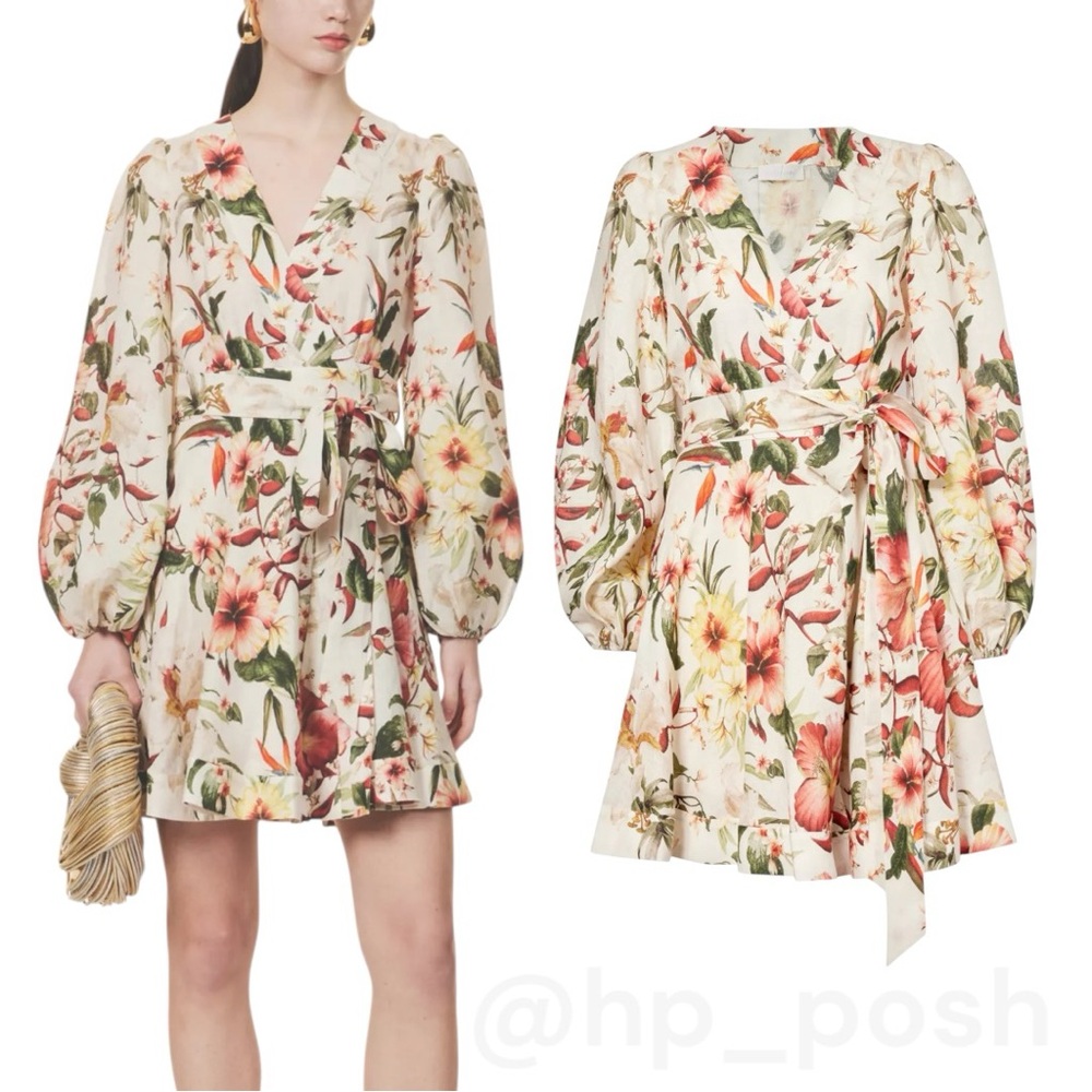 ZIMMERMANN Lexi floral-pattern linen mini dress